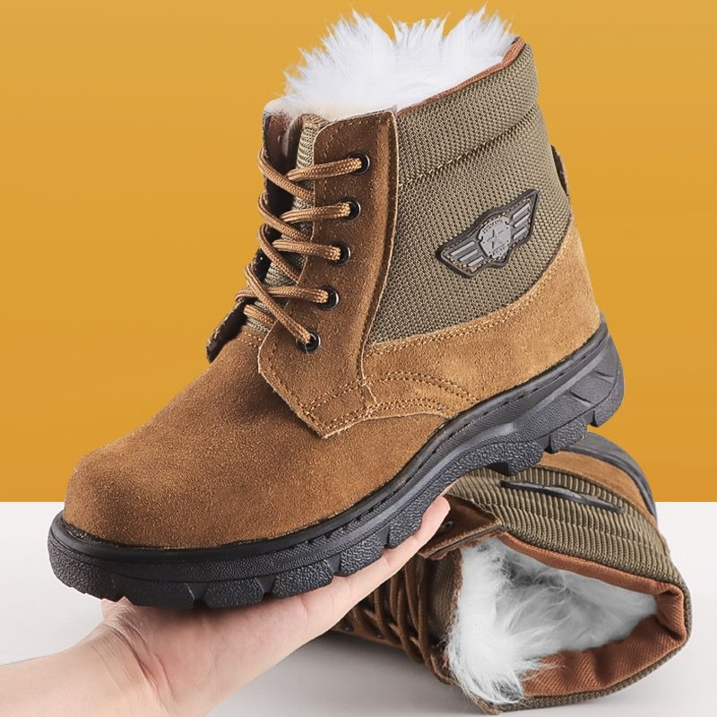 Snow Boot Fur Lined - Winter Men Snow Boots Genuine Leather