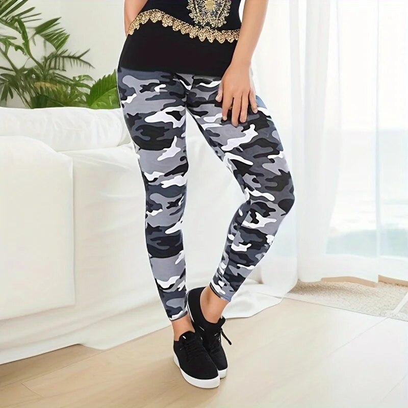Winter Clothing On Sale - Camouflage Printed White Gray Sexy Women's