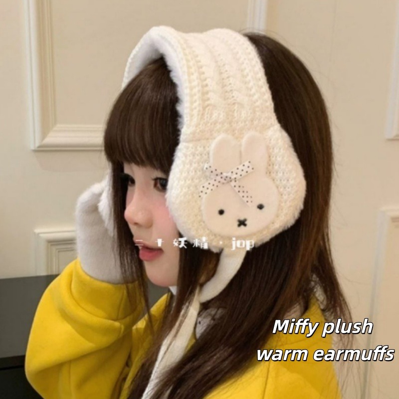 Winter Clothing Earmuffs - Miffy Plush Knit Ear Muffs Women