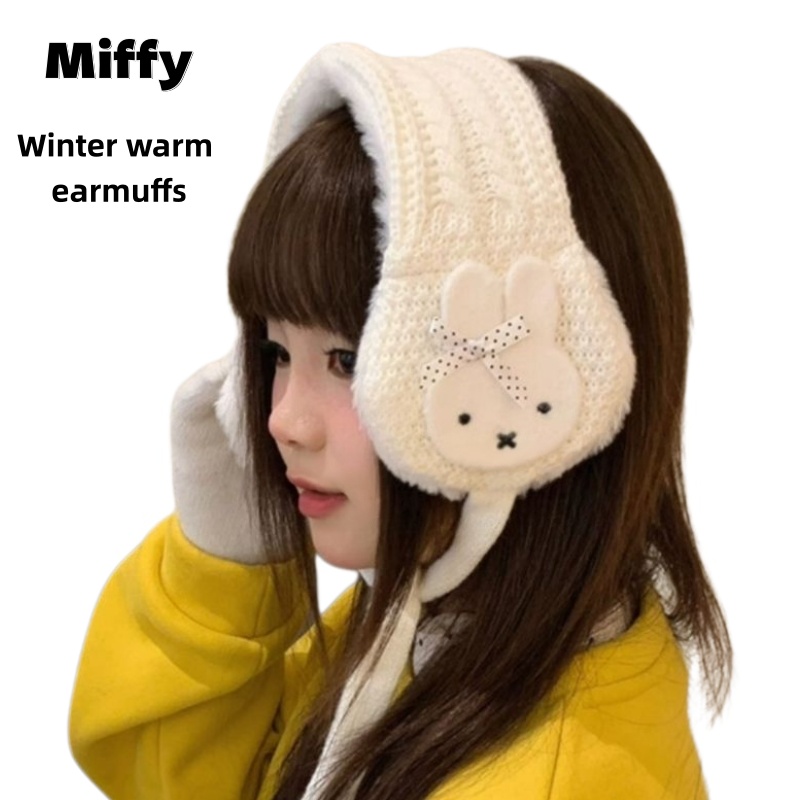 Winter Clothing Earmuffs - Cute Miffy Knitted Ear Muffs for