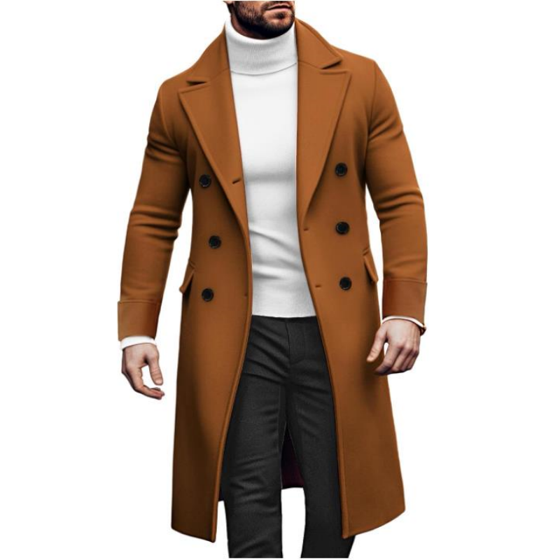 Men Long Double-breasted Coat  - Winter Clothing Types review and price