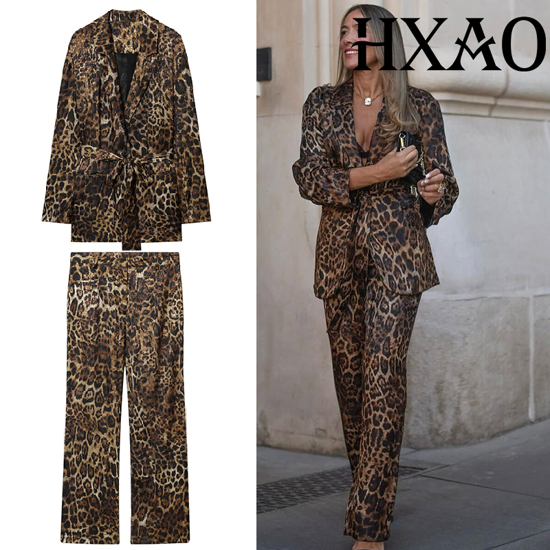 HXAO Leopard Pants Sets 2 Piec - Winter Clothing Vintage review and price