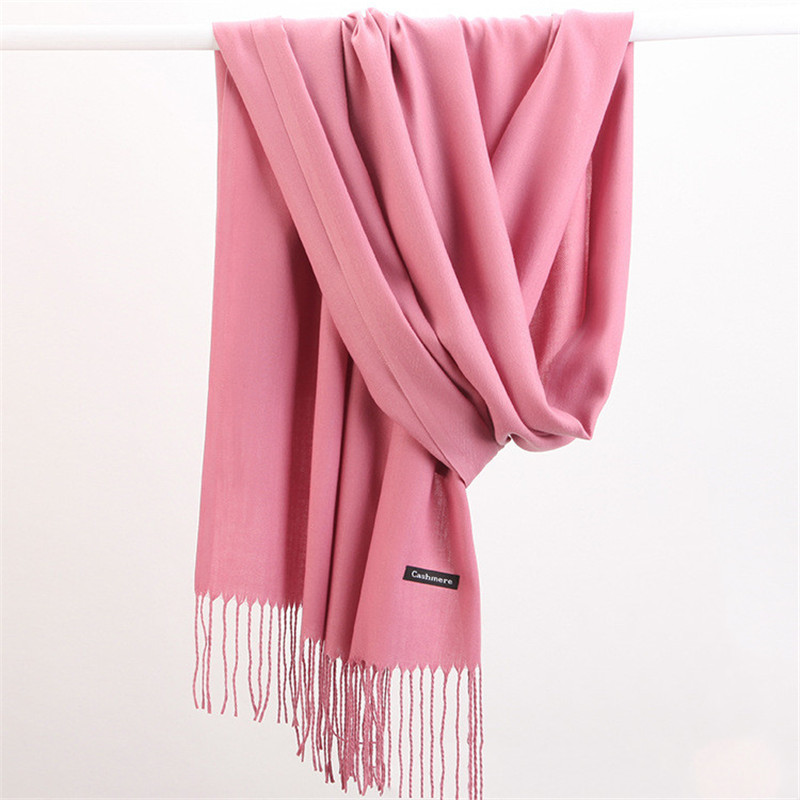 Fashion Solid Color 2023 Women - Cashmere Scarf Wrap review and price