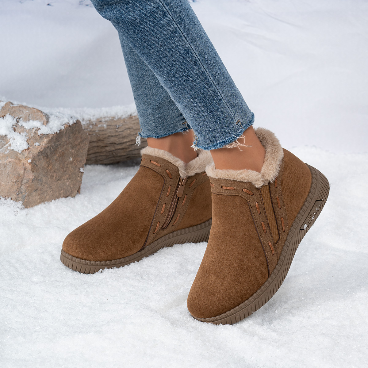 Women Winter Boots Brown Women - Snow Boot Fur Lined review and price
