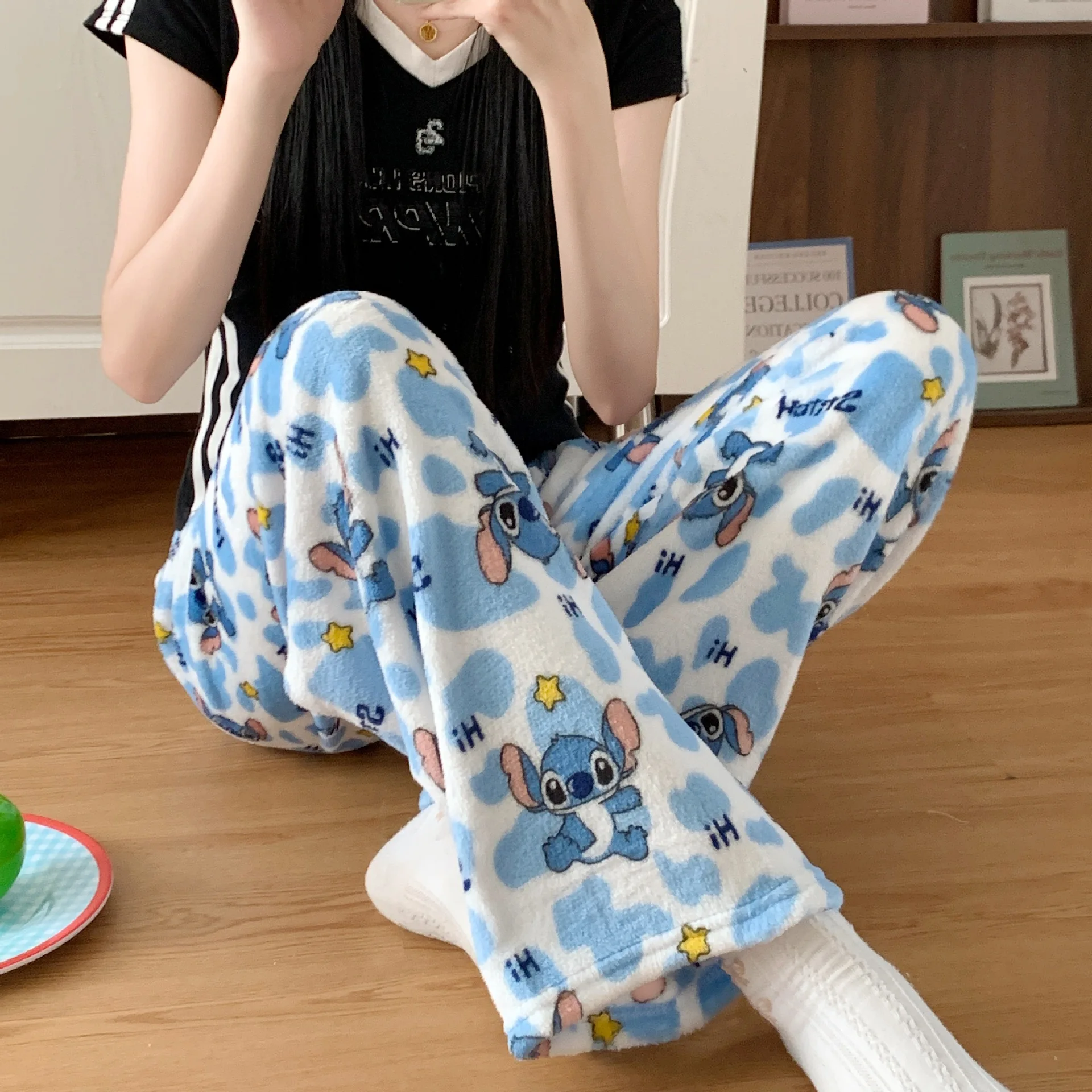 Cartoon Stitch Flannel Pajamas - Winter Clothing Gear review and price