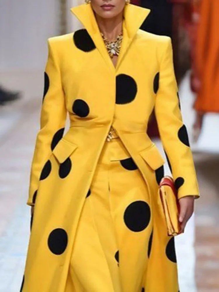 Gymystars Polka-Dot Woolen Coa - Yellow Winter Clothing review and price