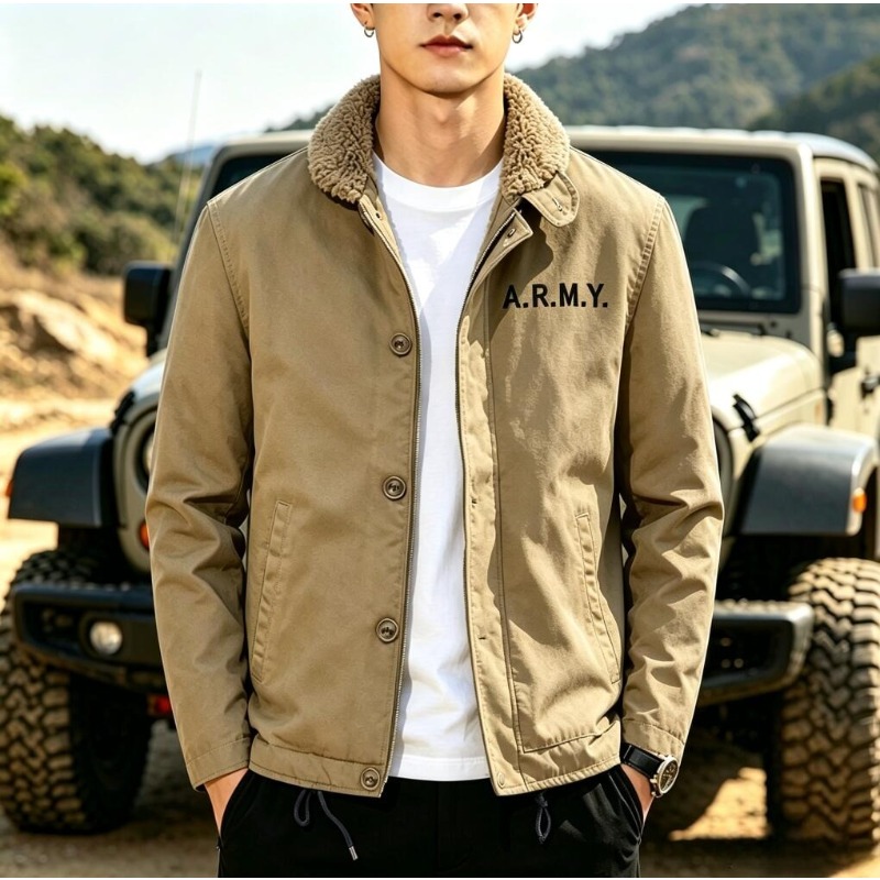 New Fashion Men Fleece Warm Wi - Quality Winter Clothing Bomber Jacket review and price