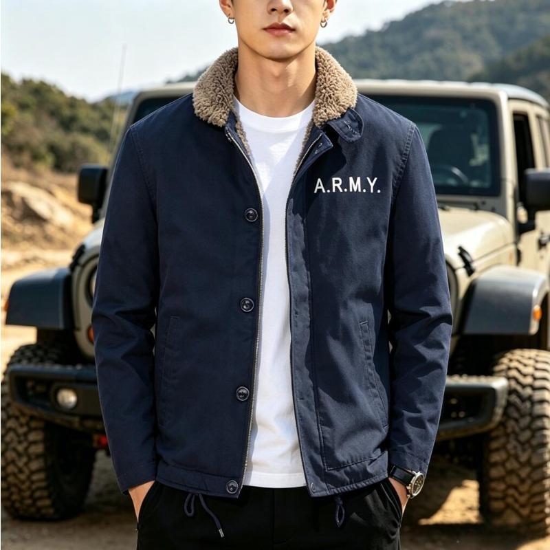 New Fashion Men Fleece Warm Wi - Quality Winter Clothing Bomber Jacket review and price